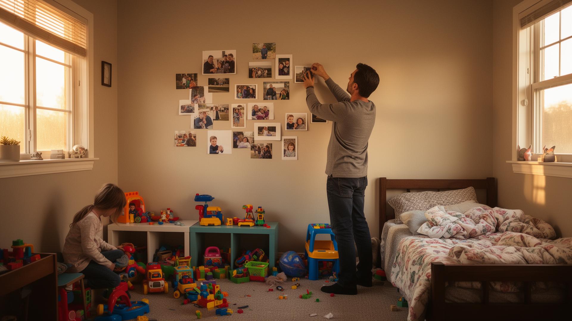 Father setting up apartment for his children